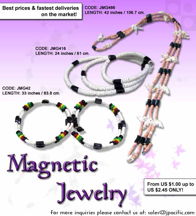 Philippine shell magnetic jewelry belts bracelets necklace collection