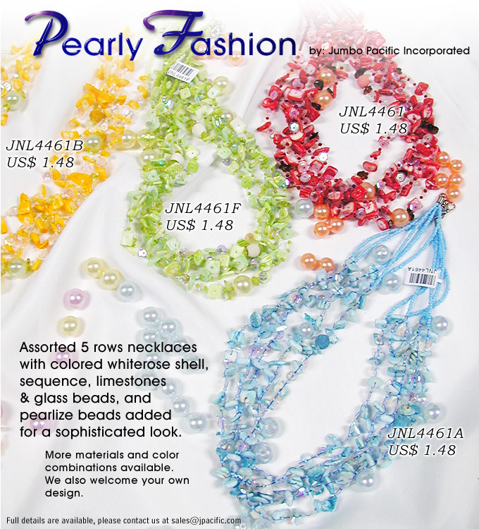 Philippine fashion product pearlize beads necklace collection