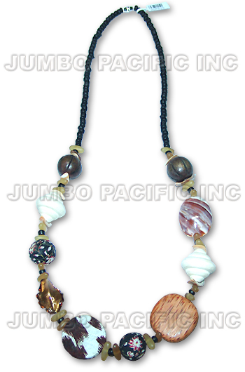 JCP825 Special wood necklace with cloth wrapped fashion jewelry